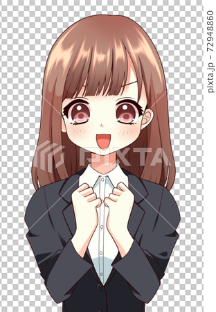 Female Guts Pose Motivated Suit Stock Illustration PIXTA