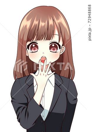 女性 驚き スーツ のイラスト素材