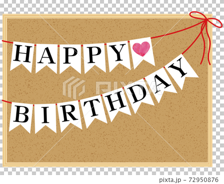 コルクボード09 11 ハッピーバースデー Happybirthdayを飾ったコルクボード のイラスト素材