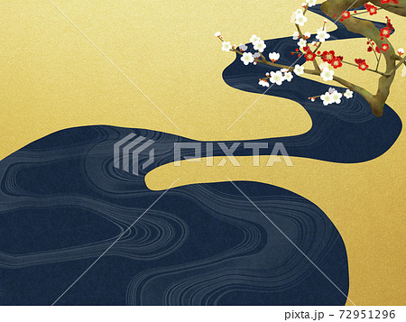 梅の花の和風背景 - 複数のバリエーションがあります 梅の花の和風背景 - 複数のバリエーションがあります 72951296
