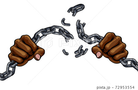 Hands Breaking Chain Links Freedom Design 72953554