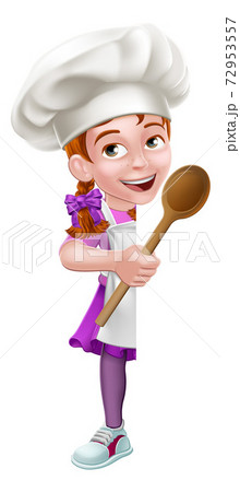 Kid Cartoon Girl Chef Cook Baker Child Sign 72953557