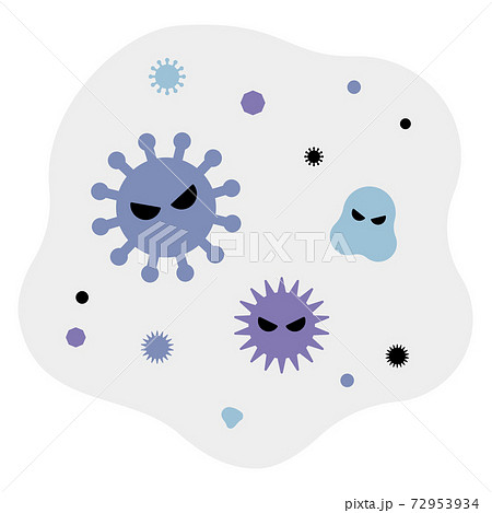 色々なウィルス 細菌のイラスト素材