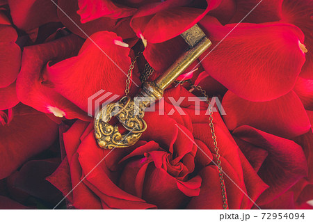 Key with the heart as a symbol of love Key with the heart as a symbol of love 72954094
