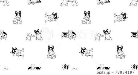 dog cat french bulldog seamless pattern vector kitten calico cartoon repeat wallpaper tile background scarf isolated illustration design 72954197