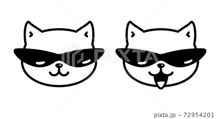cat vector kitten sunglasses calico icon pet cartoon character symbol scarf illustration doodle design 72954201