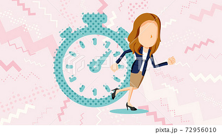 走るスーツ姿の女性のイラスト 走るスーツ姿の女性のイラスト 72956010