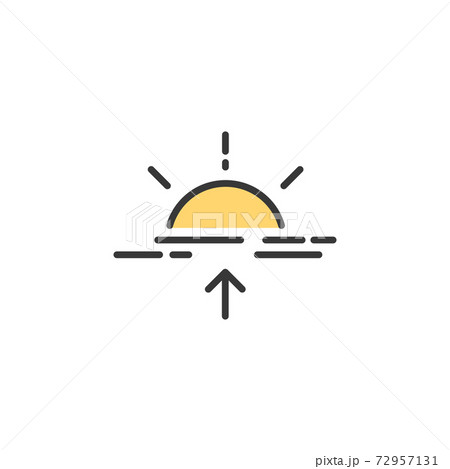 Sunrise. Filled color icon. Weather vector illustration 72957131