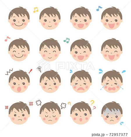 子供 表情 男の子 01のイラスト素材