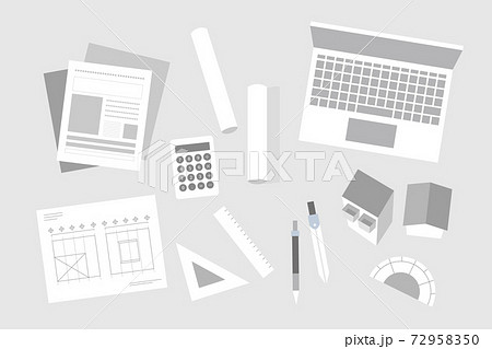 イラスト 建築 調査 建設 設計 家 マンション アパート 建物 不動産 ベクター Ai 素材のイラスト素材