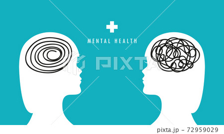 mental health concept woman brain silhouette mental health concept woman brain silhouette 72959029