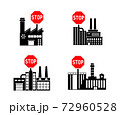 Lockdown forbidden factory vector icon. Prohibited Warning, caution, attention, restriction label danger. actory flat sign design. Factory symbol pictogram. 72960528