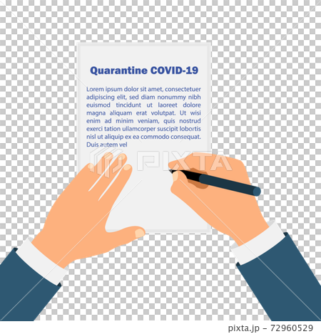 Hands signing decree for quarantine COVID-19. Stay home. Novel coronavirus 2019-nCoV . Concept of coronavirus quarantine Hands signing decree for quarantine COVID-19. Stay home. Novel coronavirus 2019-nCoV . Concept of coronavirus quarantine 72960529