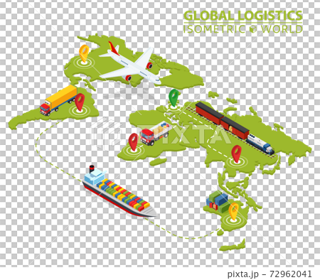 Global Logistic Isometric Vehicle Infographic.... - Stock Illustration ...