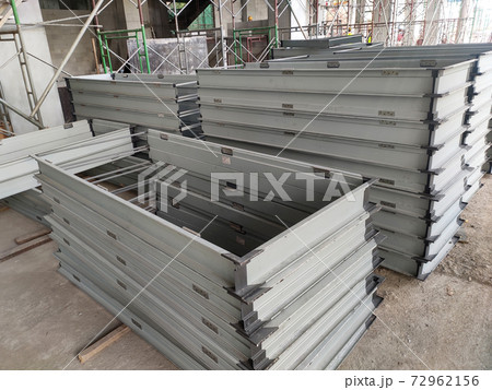KUALA LUMPUR, MALAYSIA -MARCH 5, 2020: Mild Steel Door Frame at the construction site. Install by construction workers. More quality and durable compare to the wooden door frame. KUALA LUMPUR, MALAYSIA -MARCH 5, 2020: Mild Steel Door Frame at the construction site. Install by construction workers. More quality and durable compare to the wooden door frame. 72962156