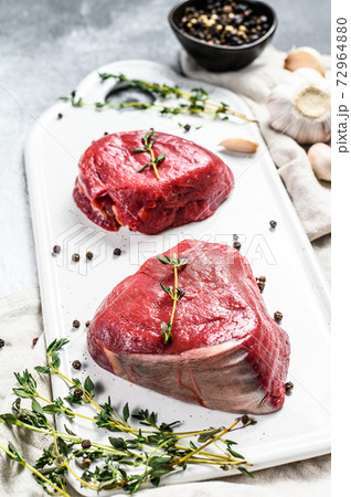 Marble beef tenderloin. Raw filet Mignon steak on 72964880