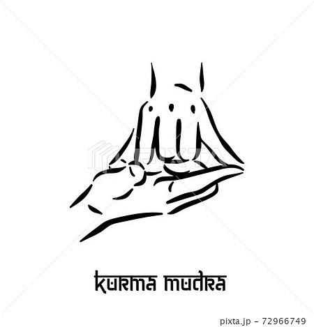 Kurma mudra. Hand spirituality hindu yoga of fingers gesture. Technique of meditation for mental 72966749