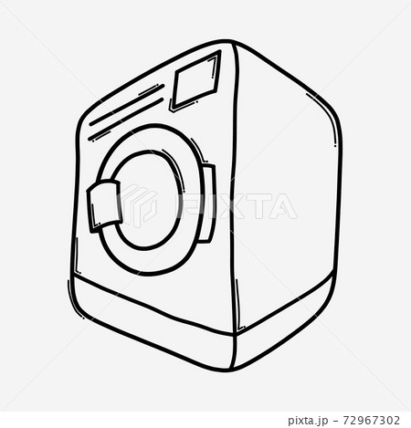 Washing machine doodle vector icon. Drawing sketch illustration hand drawn line eps10 Washing machine doodle vector icon. Drawing sketch illustration hand drawn line eps10 72967302
