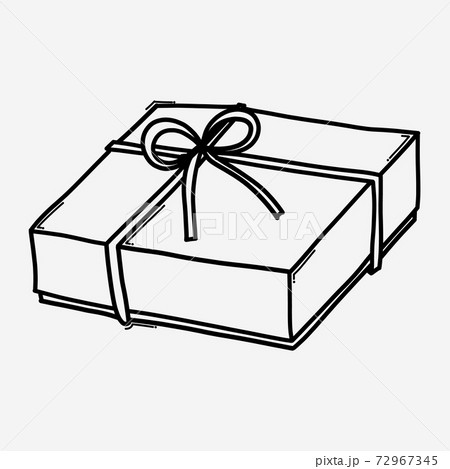 Gift box doodle icon drawing sketch hand drawn Vector Image