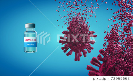 A Vaccine Covid-19 destruction A vaccine against coronavirus disease 3d Render A Vaccine Covid-19 destruction A vaccine against coronavirus disease 3d Render 72969668