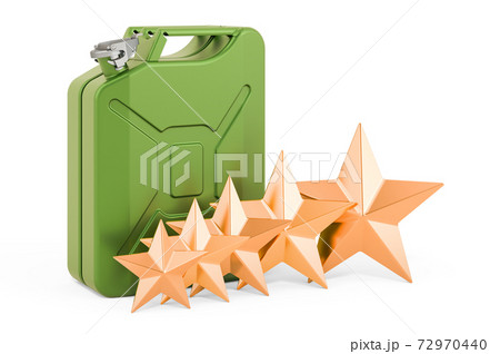 Canister with five golden stars. 3D rendering Canister with five golden stars. 3D rendering 72970440