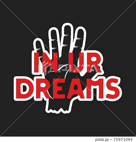 Valentines day sticker design. Sarcastic valentine calligraphy label with quote - In ur dreams. Illustration for greeting card, t-shirt print, mug design. Stock vector Valentines day sticker design. Sarcastic valentine calligraphy label with quote - In ur dreams. Illustration for greeting card, t-shirt print, mug design. Stock vector 72971093