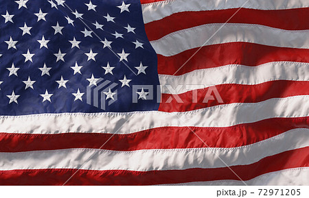 Background made of American flag waving in the wind. 3D 72971205
