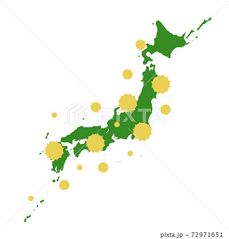 花粉症 スギ花粉 イラスト素材 ベクター イメージ 日本列島のイラスト素材