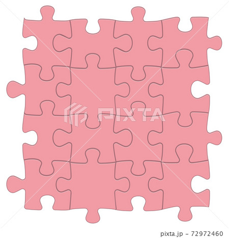 シームレスの無地ジグソーパズルのイラスト グラフィック素材背景連続柄ピンクのイラスト素材