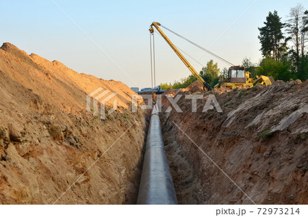 Natural gas pipeline construction work. Natural gas pipeline construction work. 72973214