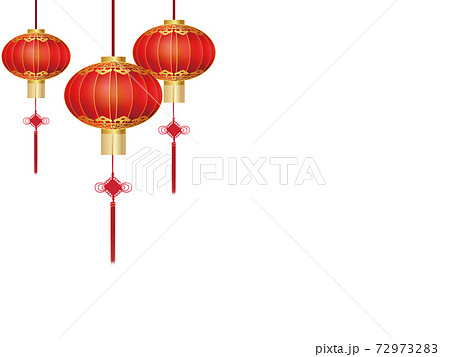 中国紅ランタンのイラスト素材