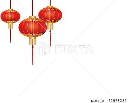 中国紅ランタンのイラスト素材