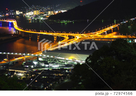 黄金山から眺めた海田大橋の夜景 72974566