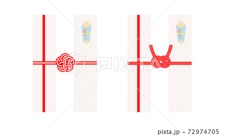 モダンな祝儀袋 ラッピングのイラスト素材