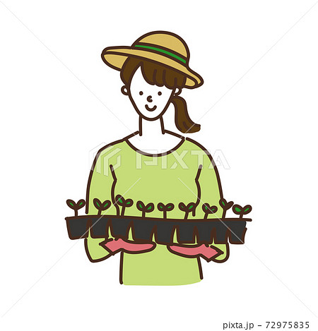 農業女子 農業 農家 女性 イラストのイラスト素材