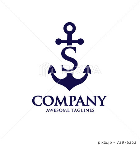 creative initial letter s with Anchor blue color logo vector concept	 72976252