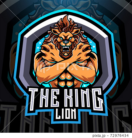 The king lions esport mascot logo design 72976434