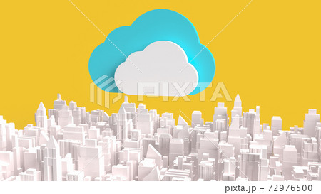 The cloud on city for technology network...のイラスト素材 [72976500] - PIXTA