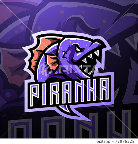 Piranha Esport Mascot Logo Designのイラスト素材