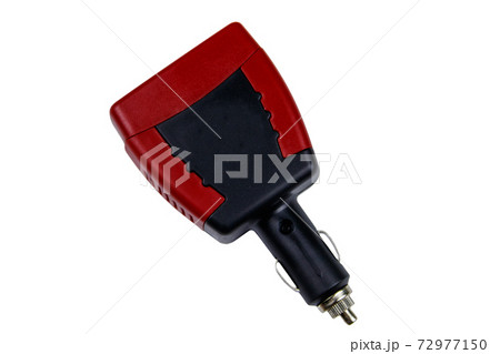 Red car inverter DC to AC isolated on a white background 72977150
