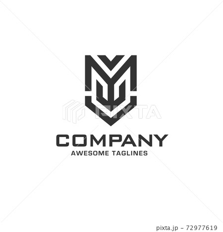 creative initial letter m with shield abstract geometric style logo creative initial letter m with shield abstract geometric style logo 72977619