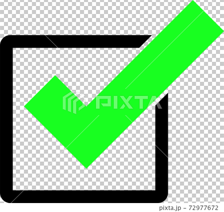 シンプルな四角いチェックマークとチェックボックスのイラスト素材