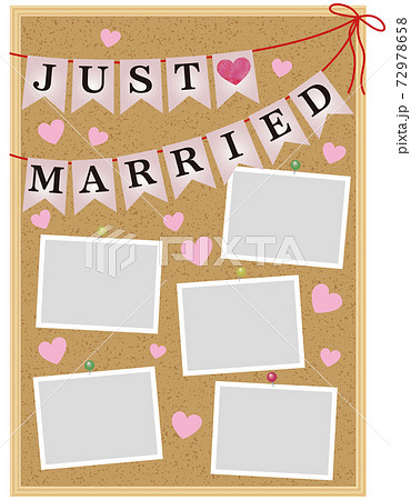 コルクボード09 15 写真を貼り付けることができる結婚式用のウェルカムボード のイラスト素材
