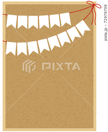 コルクボード09 21 ガーランドに文字を入れたりコルクボードにメモやメッセージを貼り付けたり のイラスト素材