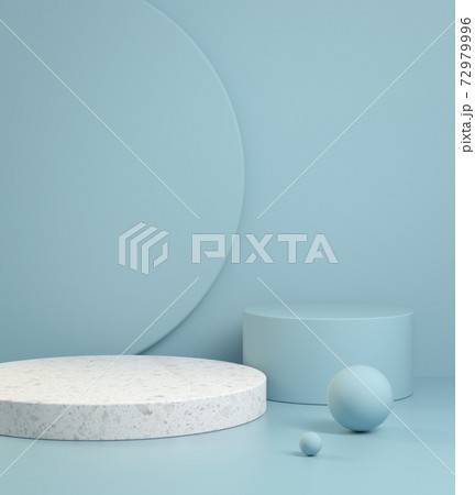 Template Modern Minimal Blue Pastel Geometry Shape For Show Product With Marble Abstract Background 3d Render 72979996