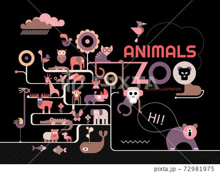 Zoo Animals vector illustration 72981975