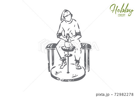 Ceramist hobby concept sketch. Isolated vector illustration Ceramist hobby concept sketch. Isolated vector illustration 72982278