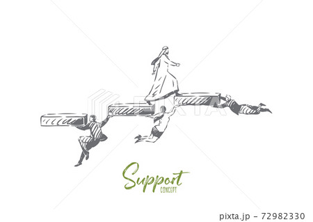Support concept sketch. Isolated vector illustration 72982330