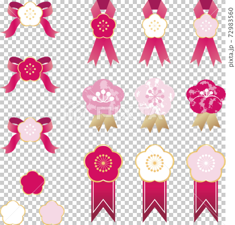 Ume Ume Hana春天絲帶插圖素材集 72983560