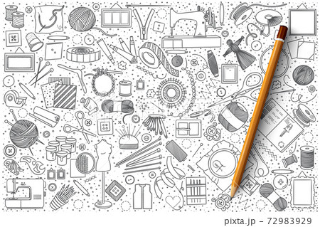 Handmade doodle vector set 72983929